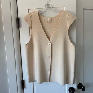 Anthropologie Cream Knit Vest New without Tags